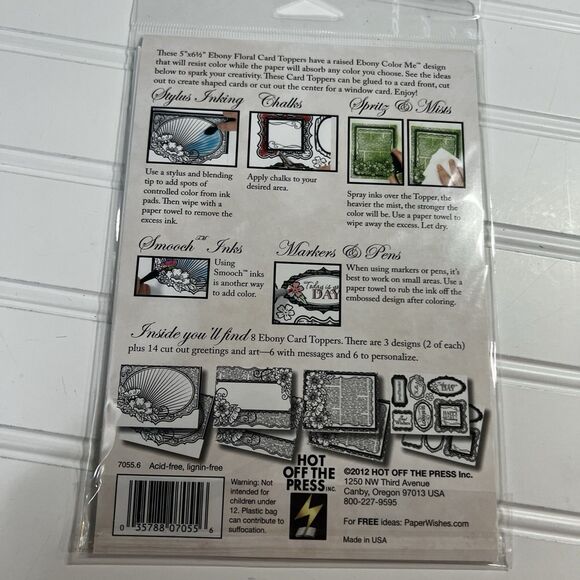 Hot Off The Press Color Me Card Toppers Lot of 4 packages - Picture 8 of 9